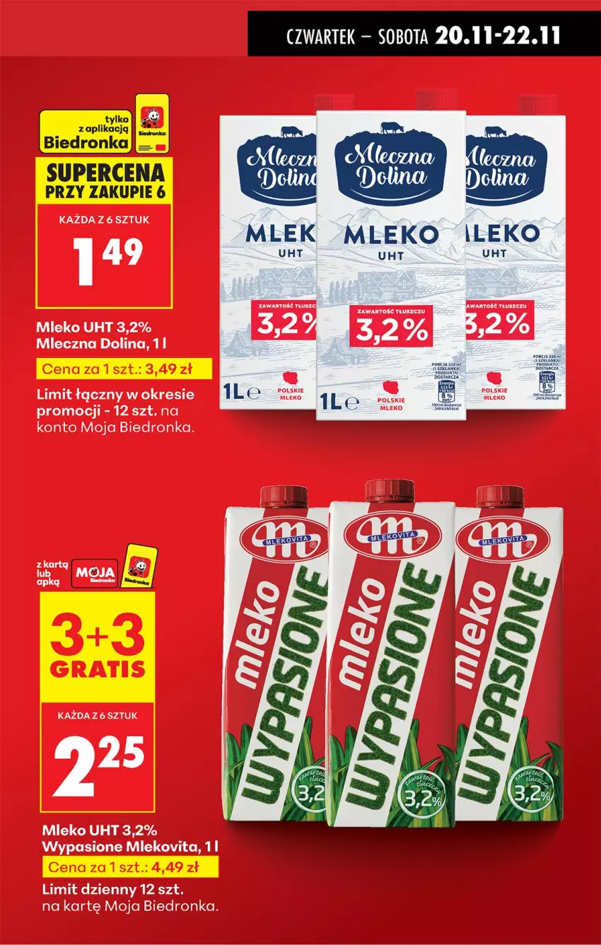 Gazetka promocyjna Biedronka - Od Czwartku - ważna 20.11 do 26.11.2025 - strona 3 - produkty: Mleko, Mlekovita