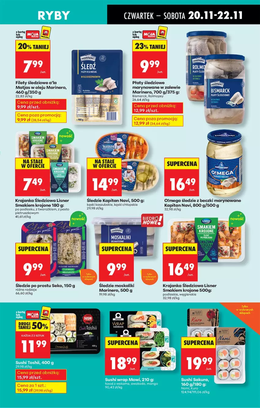 Gazetka promocyjna Biedronka - Od Czwartku - ważna 20.11 do 26.11.2025 - strona 31 - produkty: Krajanka śledziowa, Lisner, Matjas, Mop, Olej, Pesto, Płaty śledziowe, Podlaski, SEKO