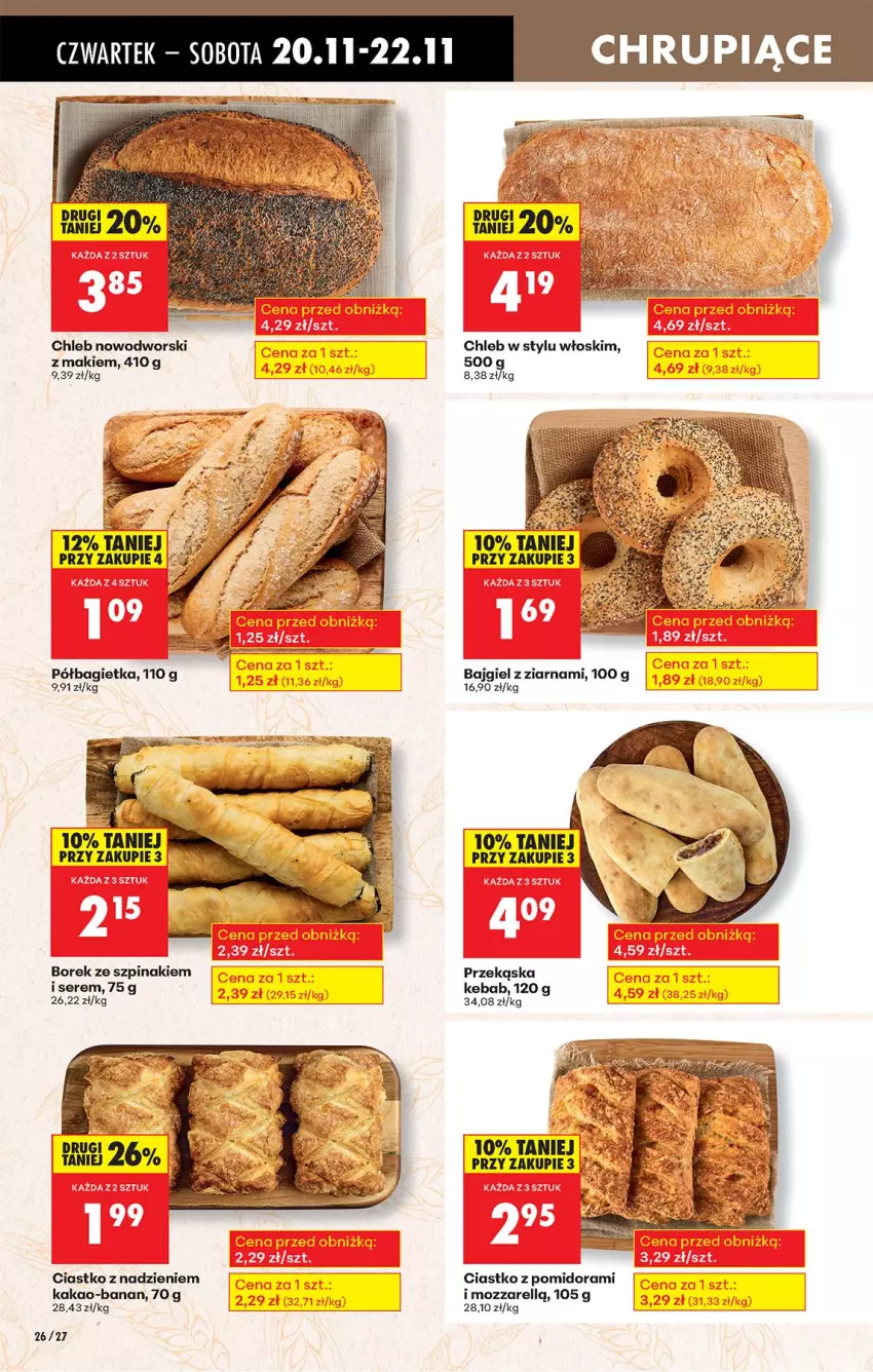 Gazetka promocyjna Biedronka - Od Czwartku - ważna 20.11 do 26.11.2025 - strona 32 - produkty: Bagietka, Chleb, Fa, K2, Kakao, Kebab, Półbagietka, Ser, Szpinak