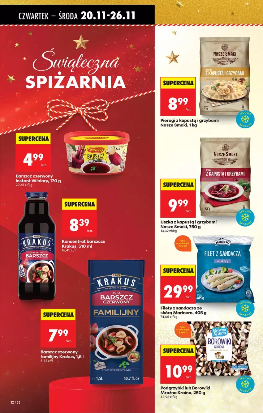 Gazetka promocyjna Biedronka - Od Czwartku - ważna 20.11 do 26.11.2025 - strona 38 - produkty: Borowiki, Fa, Kapustą, Pierogi, Podgrzybki, Sandacz, Zupa