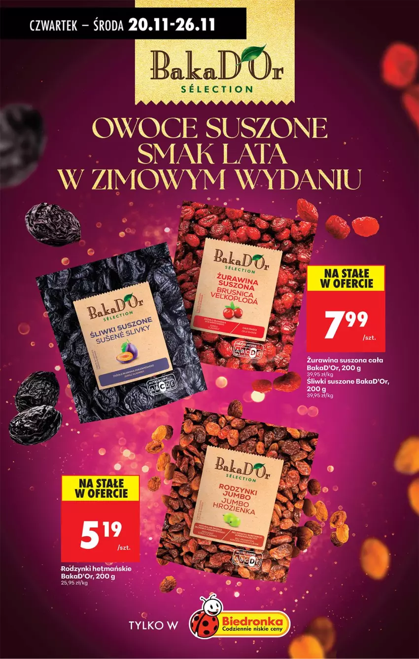 Gazetka promocyjna Biedronka - Od Czwartku - ważna 20.11 do 26.11.2025 - strona 68 - produkty: Owoce, Owoce suszone, Rodzynki