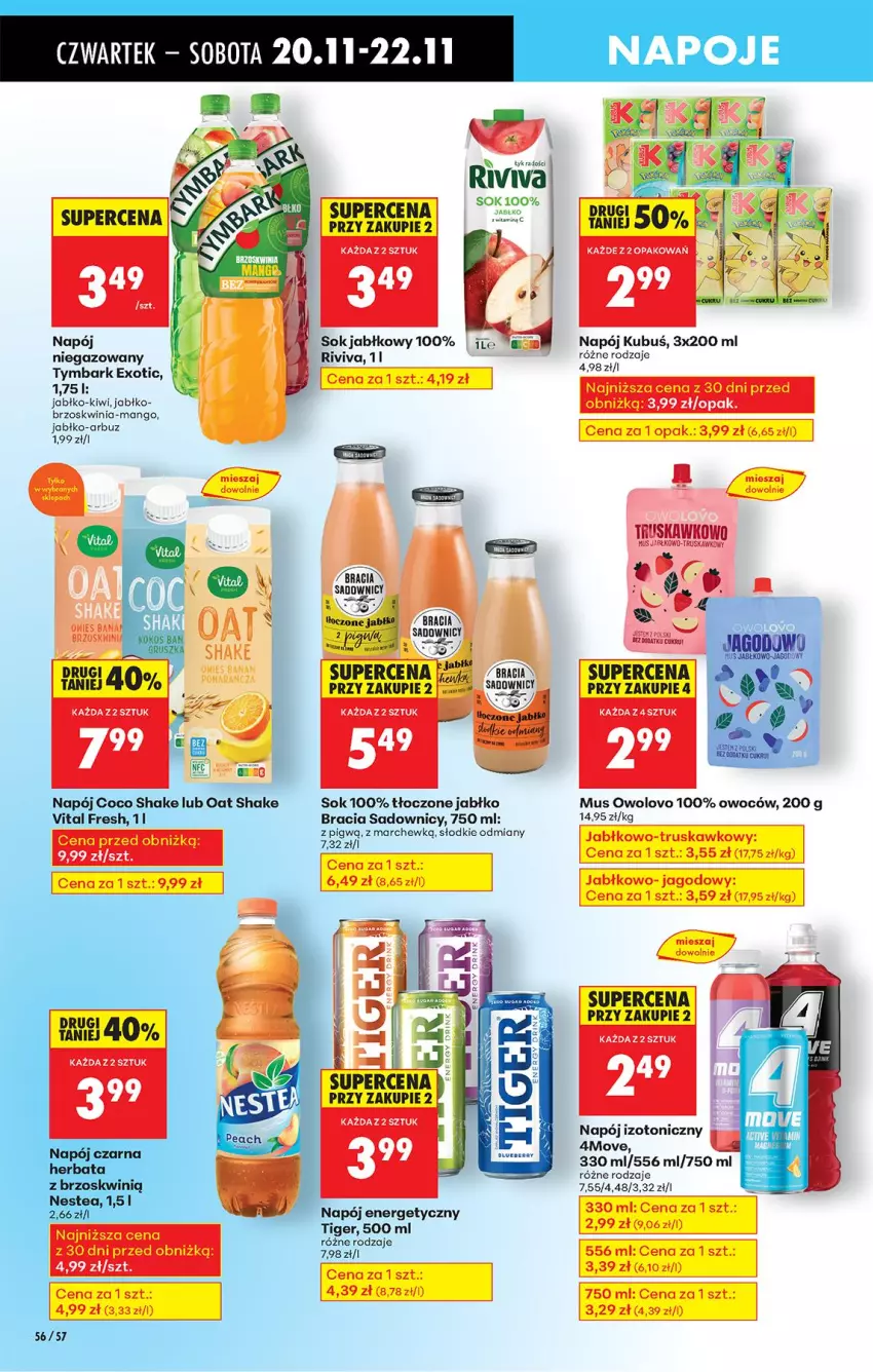 Gazetka promocyjna Biedronka - Od Czwartku - ważna 20.11 do 26.11.2025 - strona 70 - produkty: Fa, Kiwi, Kubuś, Mango, Mus, Napój, Napój energetyczny, Sok, Sok jabłkowy, Tiger, Tymbark
