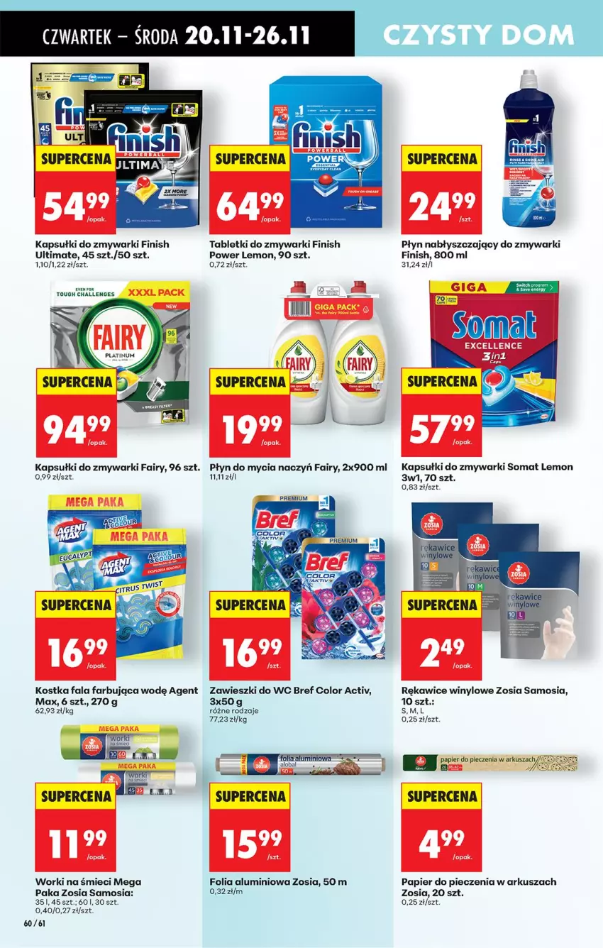 Gazetka promocyjna Biedronka - Od Czwartku - ważna 20.11 do 26.11.2025 - strona 76 - produkty: Bref, Do mycia naczyń, Fa, Fairy, Finish, Folia aluminiowa, Gra, Papier, Papier do pieczenia, Piec, Płyn do mycia, Płyn do mycia naczyń, Płyn nabłyszczający, Rękawice, Somat, Tablet, Tabletki do zmywarki, Worki na śmiec, Worki na śmieci, Zawieszki, Zmywarki