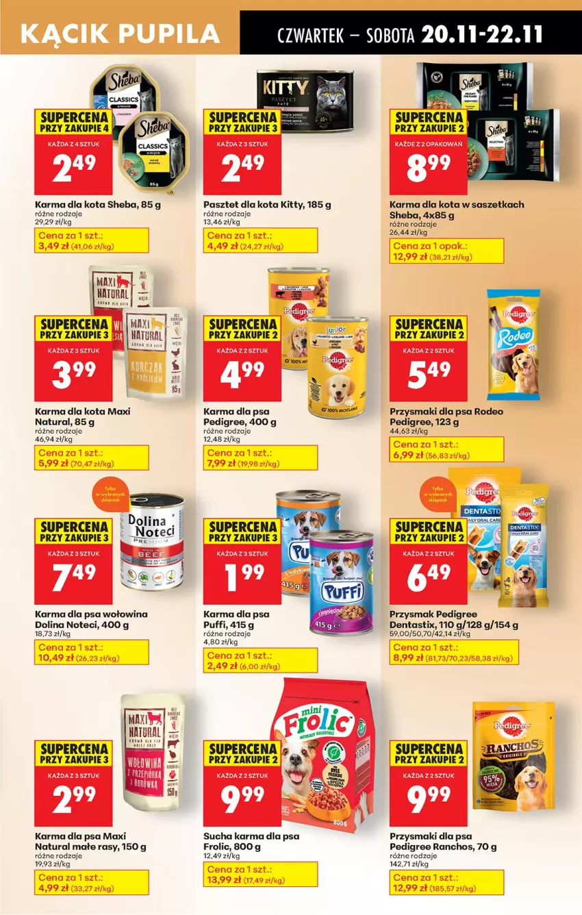 Gazetka promocyjna Biedronka - Od Czwartku - ważna 20.11 do 26.11.2025 - strona 79 - produkty: Borówka, Pasztet, Pedigree, Przysmaki, Puf, Ser, Sheba, Sucha karma, Wołowina