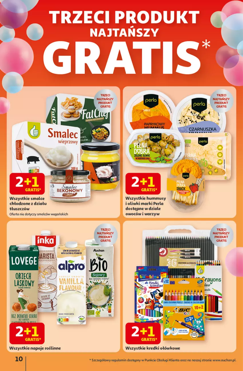 Gazetka promocyjna Auchan - Te URODZINY są NAJ Hipermarket - ważna 08.05 do 14.05.2025 - strona 10 - produkty: Beko, Calcium, Fa, Hummus, Mus, Napoje, Oliwki