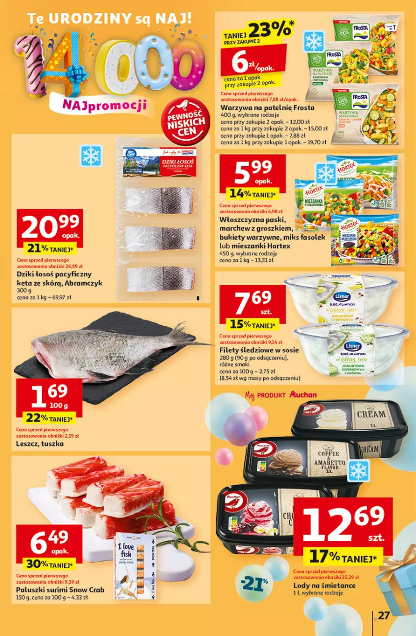 Gazetka promocyjna Auchan - Te URODZINY są NAJ Hipermarket - ważna 08.05 do 14.05.2025 - strona 29 - produkty: Bukiet, Fa, Frosta, Hortex, HP, Sos, Surimi, Tusz, Warzywa
