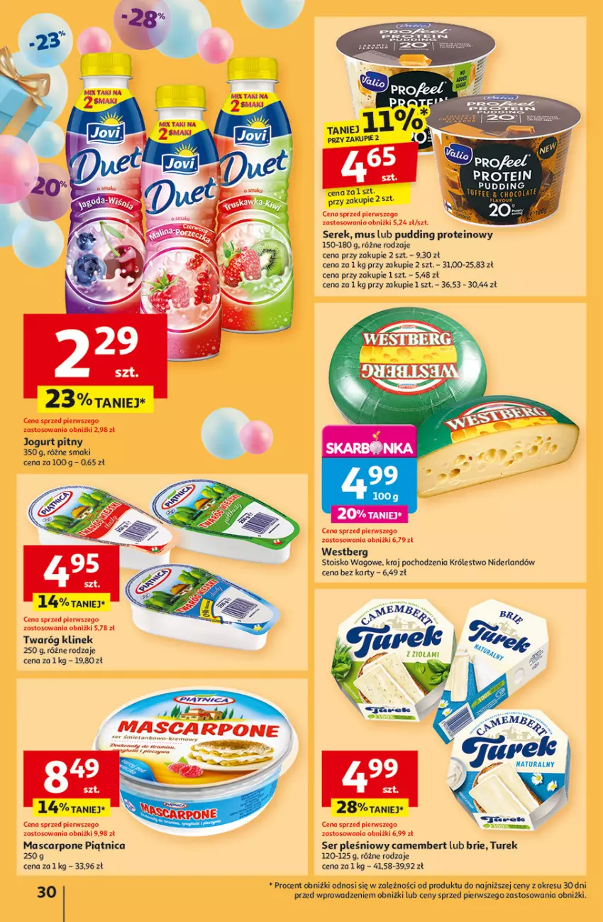 Gazetka promocyjna Auchan - Te URODZINY są NAJ Hipermarket - ważna 08.05 do 14.05.2025 - strona 32 - produkty: Brie, Camembert, Jogurt, Jogurt pitny, Mascarpone, Mus, Piątnica, Pudding, Ser, Ser pleśniowy, Serek, Twaróg