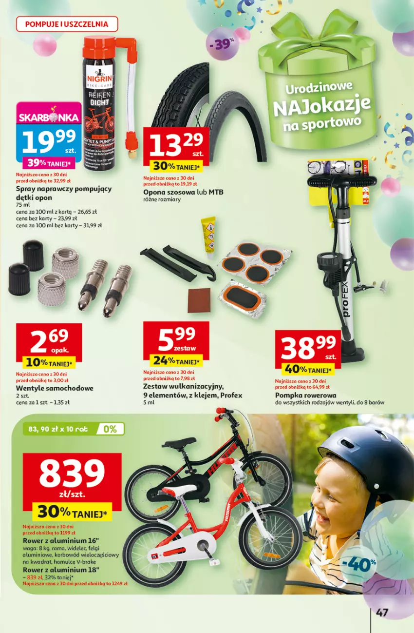 Gazetka promocyjna Auchan - Te URODZINY są NAJ Hipermarket - ważna 08.05 do 14.05.2025 - strona 51 - produkty: Felgi aluminiowe, Klej, LG, Pompka, Rama, Rower, Waga, Widelec
