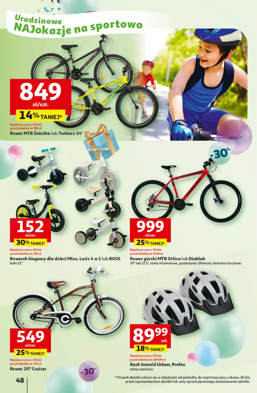 Gazetka promocyjna Auchan - Te URODZINY są NAJ Hipermarket - ważna 08.05 do 14.05.2025 - strona 52 - produkty: Dzieci, Kask, Rama, Rower, Rowerek, Ser