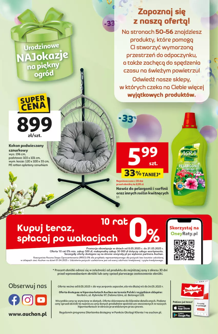 Gazetka promocyjna Auchan - Te URODZINY są NAJ Hipermarket - ważna 08.05 do 14.05.2025 - strona 60 - produkty: Gra, Kosz, Nawóz, Surf, Tera, Top