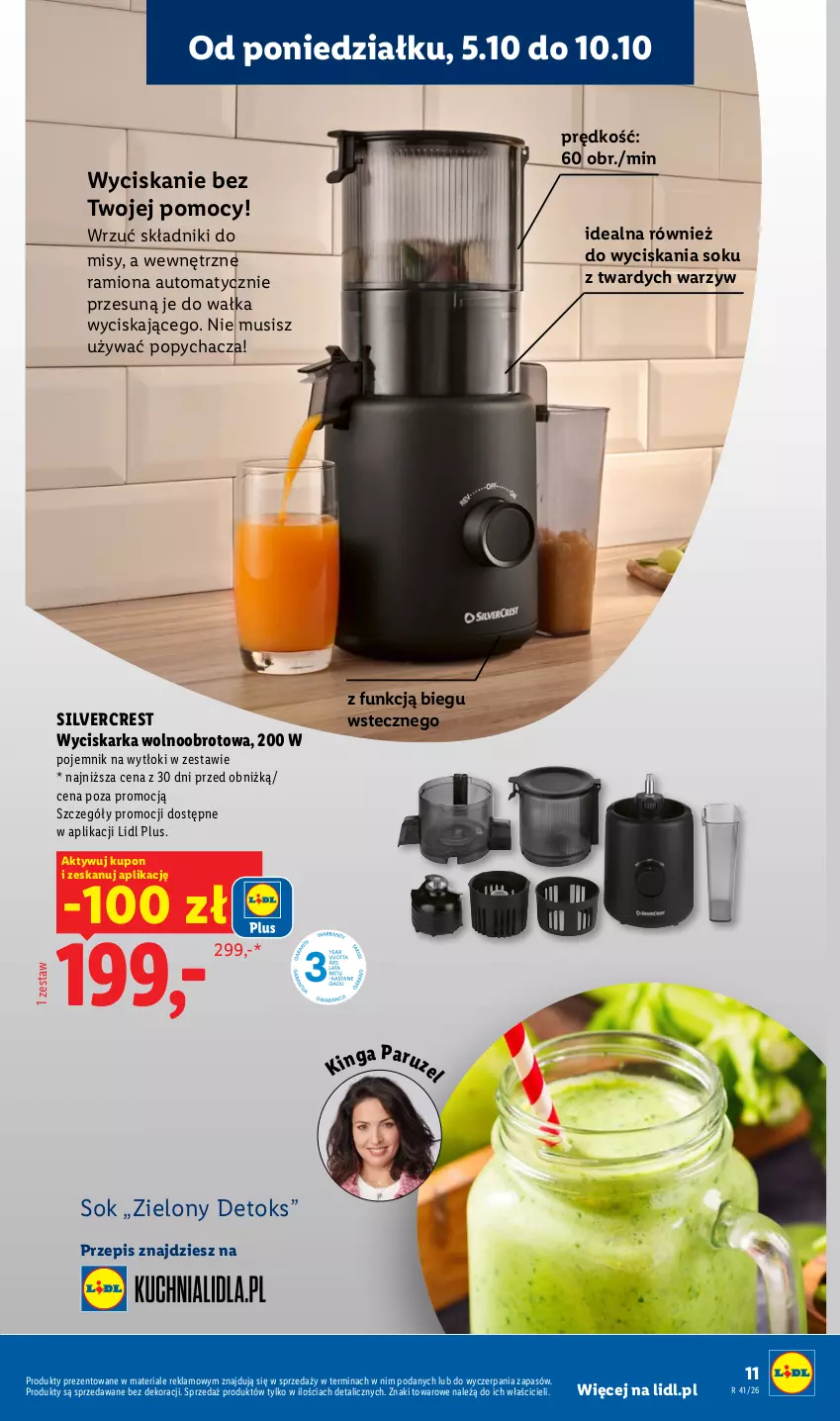 Gazetka promocyjna Lidl - Gazetka - ważna 05.10 do 10.10.2026 - strona 15 - produkty: Mus, Pojemnik, Silvercrest, Sok, Wyciskarka, Wyciskarka wolnoobrotowa