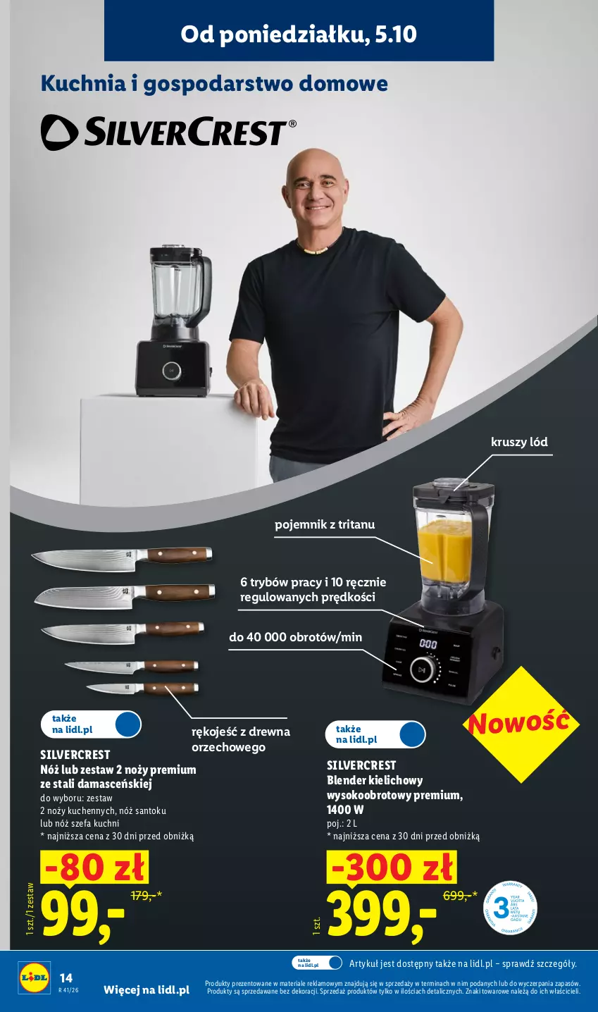 Gazetka promocyjna Lidl - Gazetka - ważna 05.10 do 10.10.2026 - strona 18 - produkty: Blender, Fa, Kuchnia, Noż, Nóż szefa kuchni, Pojemnik, Silvercrest, Sok