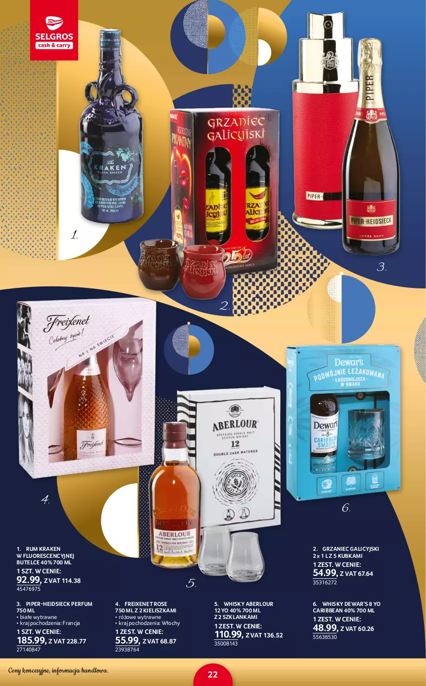 Gazetka promocyjna Selgros - Katalog Prezenty - ważna 02.12 do 15.12.2021 - strona 22 - produkty: Grzaniec Galicyjski, Perfum, Rum, Szklanka, Whisky