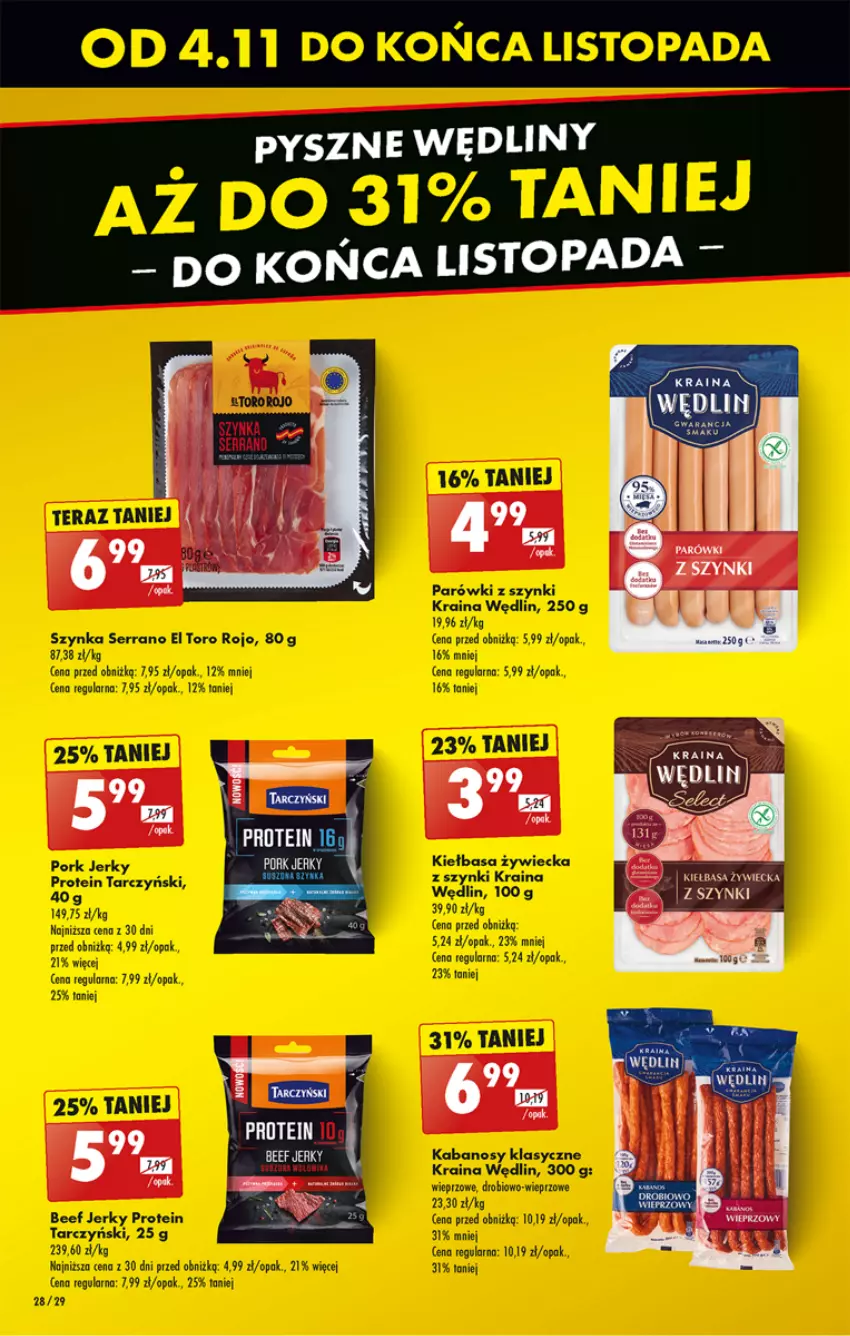 Gazetka promocyjna Biedronka - Od Poniedziałku - ważna 04.11 do 09.11.2024 - strona 32 - produkty: Jerky, Kiełbasa, Por, Szynka, Top