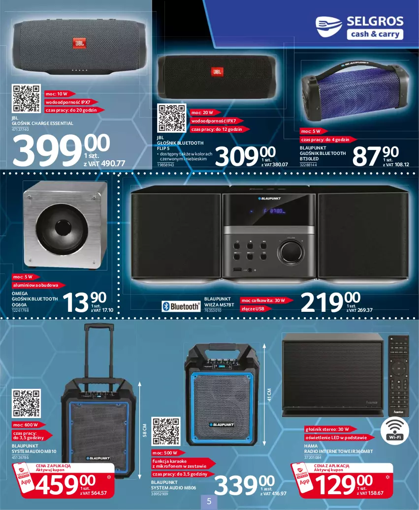 Gazetka promocyjna Selgros - Katalog Elektro - ważna 11.03 do 24.03.2021 - strona 5 - produkty: Głośnik, Głośnik bluetooth, Hama, JBL, Mikrofon, Por