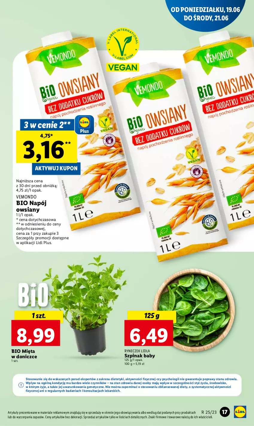 Gazetka promocyjna Lidl - GAZETKA - ważna 19.06 do 21.06.2023 - strona 25 - produkty: Mięta, Napój, Por, Szpinak