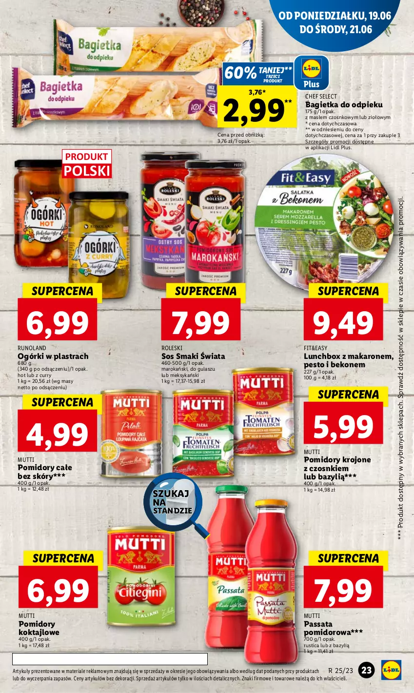 Gazetka promocyjna Lidl - GAZETKA - ważna 19.06 do 21.06.2023 - strona 31 - produkty: Bagietka, Bazyl, Beko, Makaron, Pesto, Pomidory, Pomidory krojone, Runoland, Rust, Sos