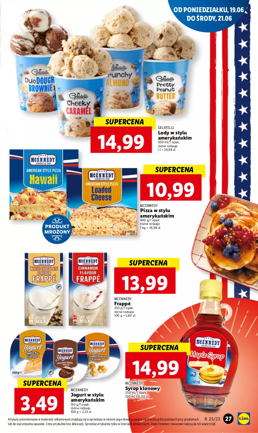 Gazetka promocyjna Lidl - GAZETKA - ważna 19.06 do 21.06.2023 - strona 35 - produkty: Jogurt, Lody, Pizza, Syrop