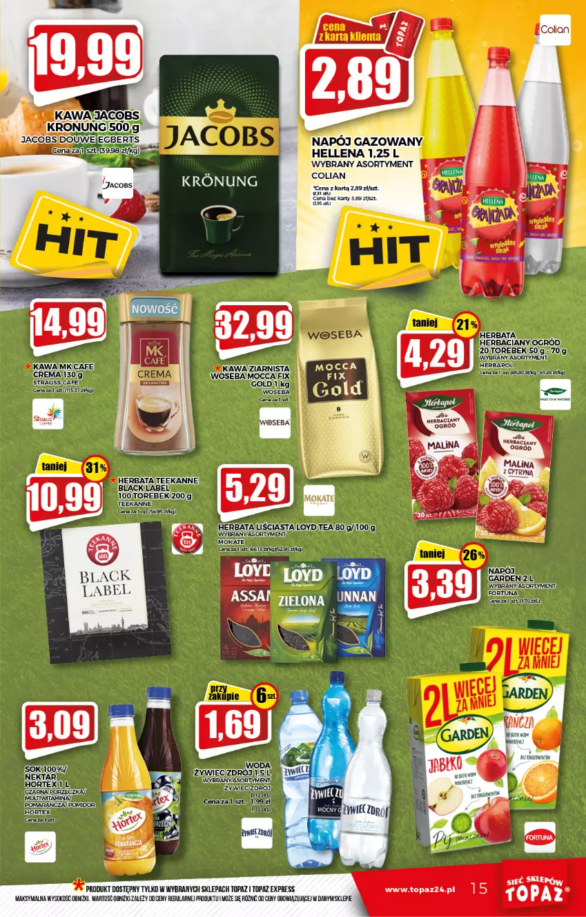 Gazetka promocyjna Topaz - Gazetka - ważna 27.01 do 02.02.2022 - strona 15 - produkty: Hellena, Herbapol, Herbata, Lack, Loyd, Napój, Napój gazowany, Sok, Top