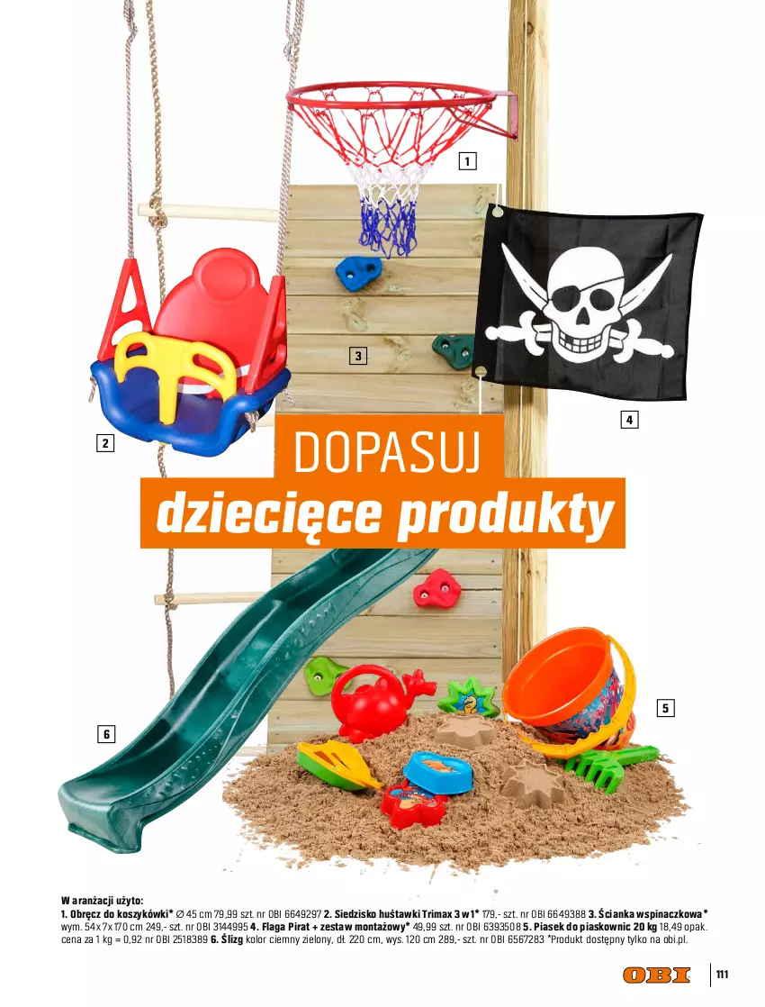 Gazetka promocyjna Obi - Gazetka OBI - ważna 30.03 do 30.09.2022 - strona 111 - produkty: Dzieci, Kosz, Siedzisko