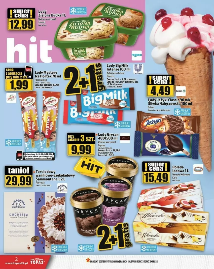 Gazetka promocyjna Topaz - ważna 08.08 do 14.08.2024 - strona 12 - produkty: Gry, Hortex, Lody, Ogród, Por, Rolada, Top, Zielona Budka