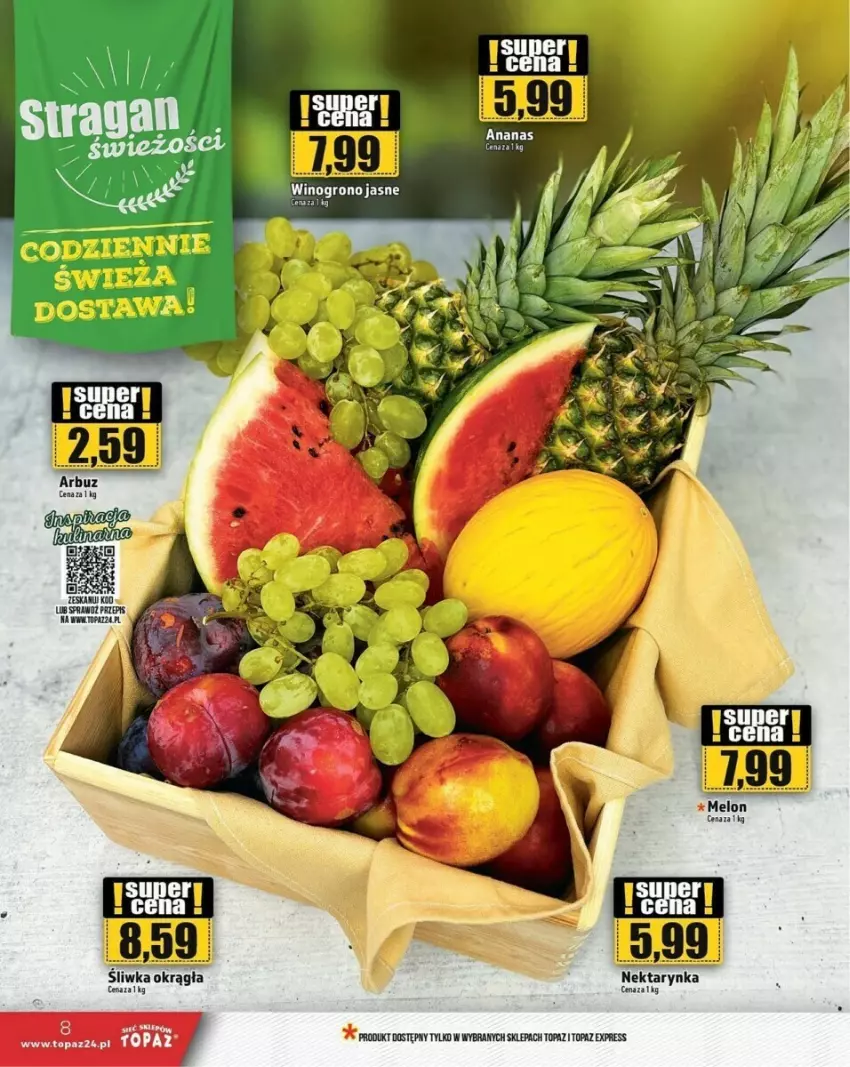 Gazetka promocyjna Topaz - ważna 08.08 do 14.08.2024 - strona 27 - produkty: Ananas, Melon, Nektar, Nektarynka, Top, Wino