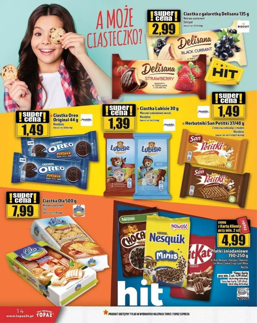 Gazetka promocyjna Topaz - ważna 08.08 do 14.08.2024 - strona 6 - produkty: Cheerios, Ciastka, Gin, Herbatniki, Lubisie, Oreo, Top