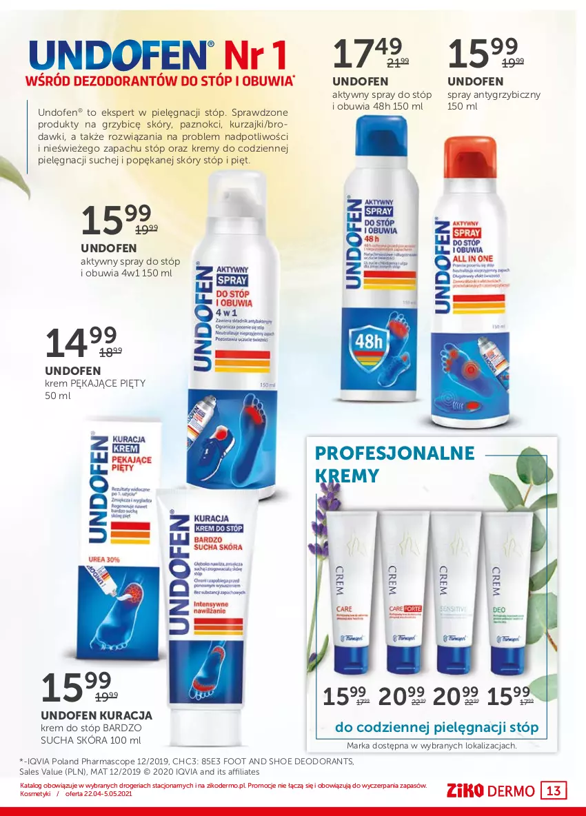 Gazetka promocyjna Ziko - 22 KWIETNIA – 5 MAJA - ważna 22.04 do 05.05.2021 - strona 13 - produkty: BIC, Krem do stóp, Undofen