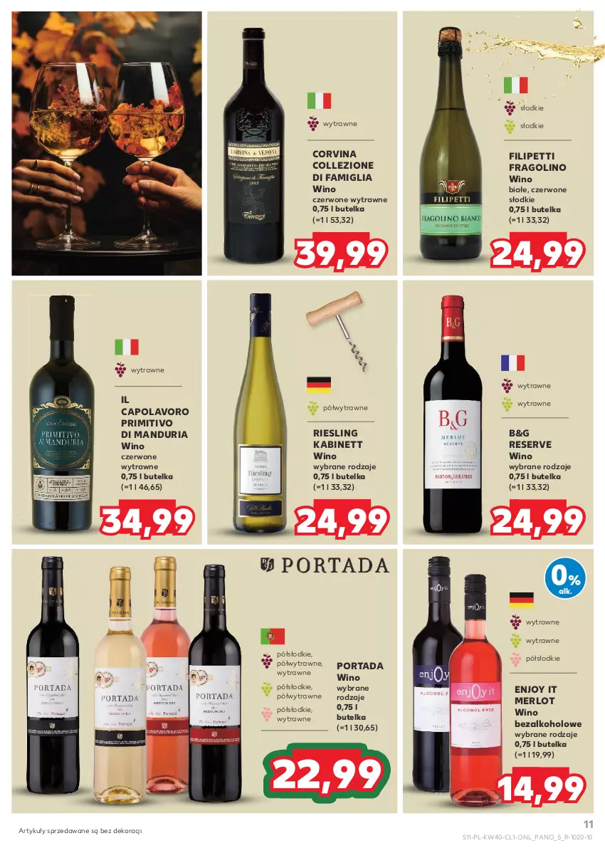 Gazetka promocyjna Kaufland - Barek Kauflandu - ważna 03.10 do 16.10.2024 - strona 11 - produkty: Fa, Merlot, Por, Portada, Ser, Wino, Wino bezalkoholowe, Wino czerwone