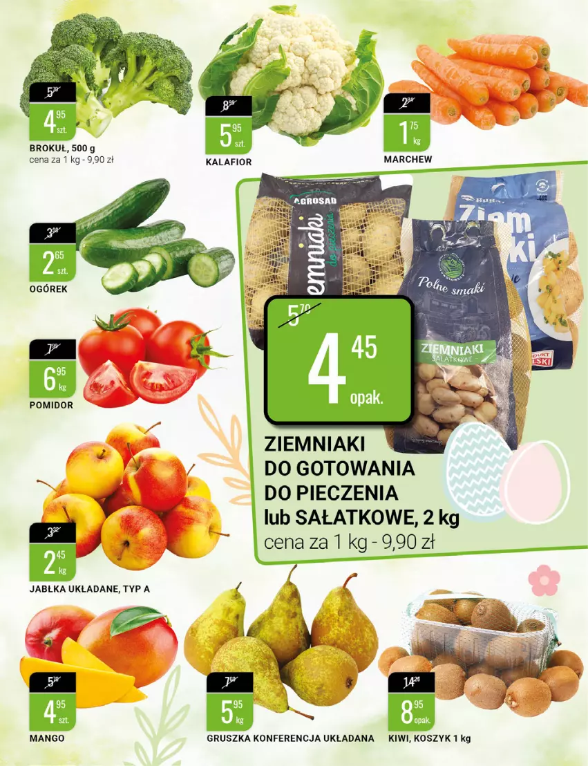 Gazetka promocyjna Bi1 - Wielkanoc pełna smaku - ważna 23.03 do 29.03.2022 - strona 9 - produkty: Jabłka, Kiwi, Kosz, Piec, Sałat, Ziemniaki