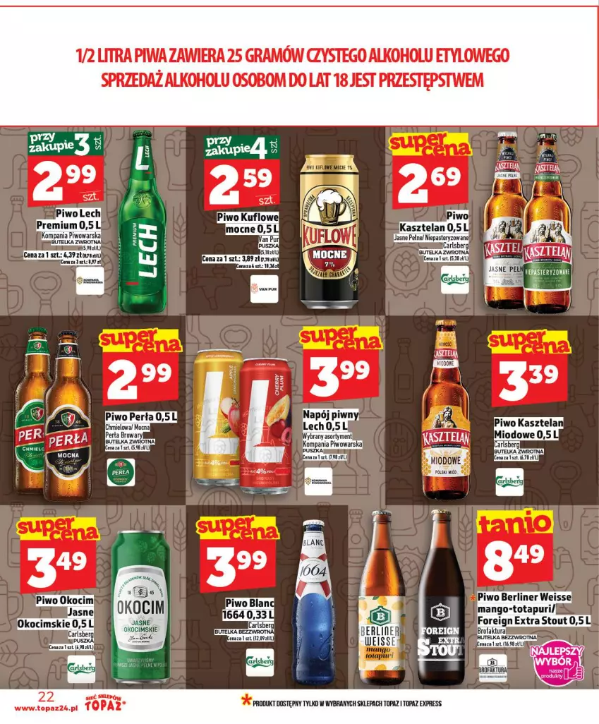 Gazetka promocyjna Topaz - Gazetka - ważna 02.01 do 07.01.2026 - strona 22 - produkty: Gra, Koc, Okocim, Piwa, Top