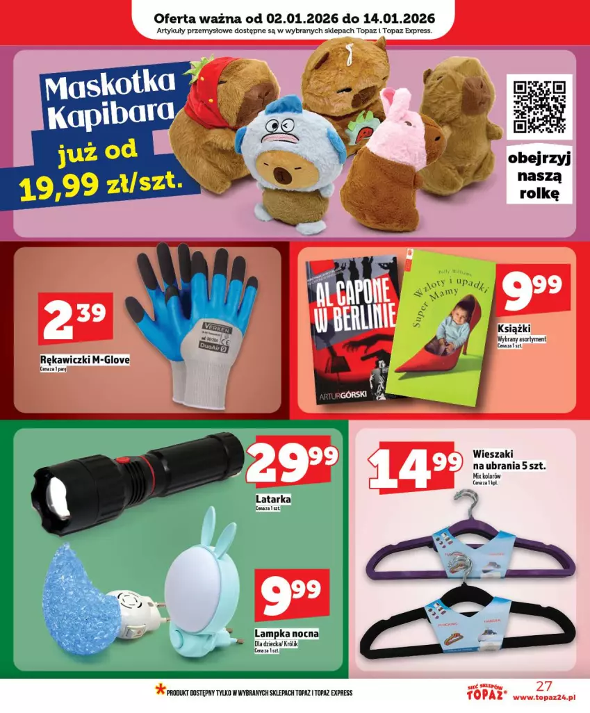 Gazetka promocyjna Topaz - Gazetka - ważna 02.01 do 07.01.2026 - strona 27 - produkty: Królik, Top, Ubrania, Wieszak