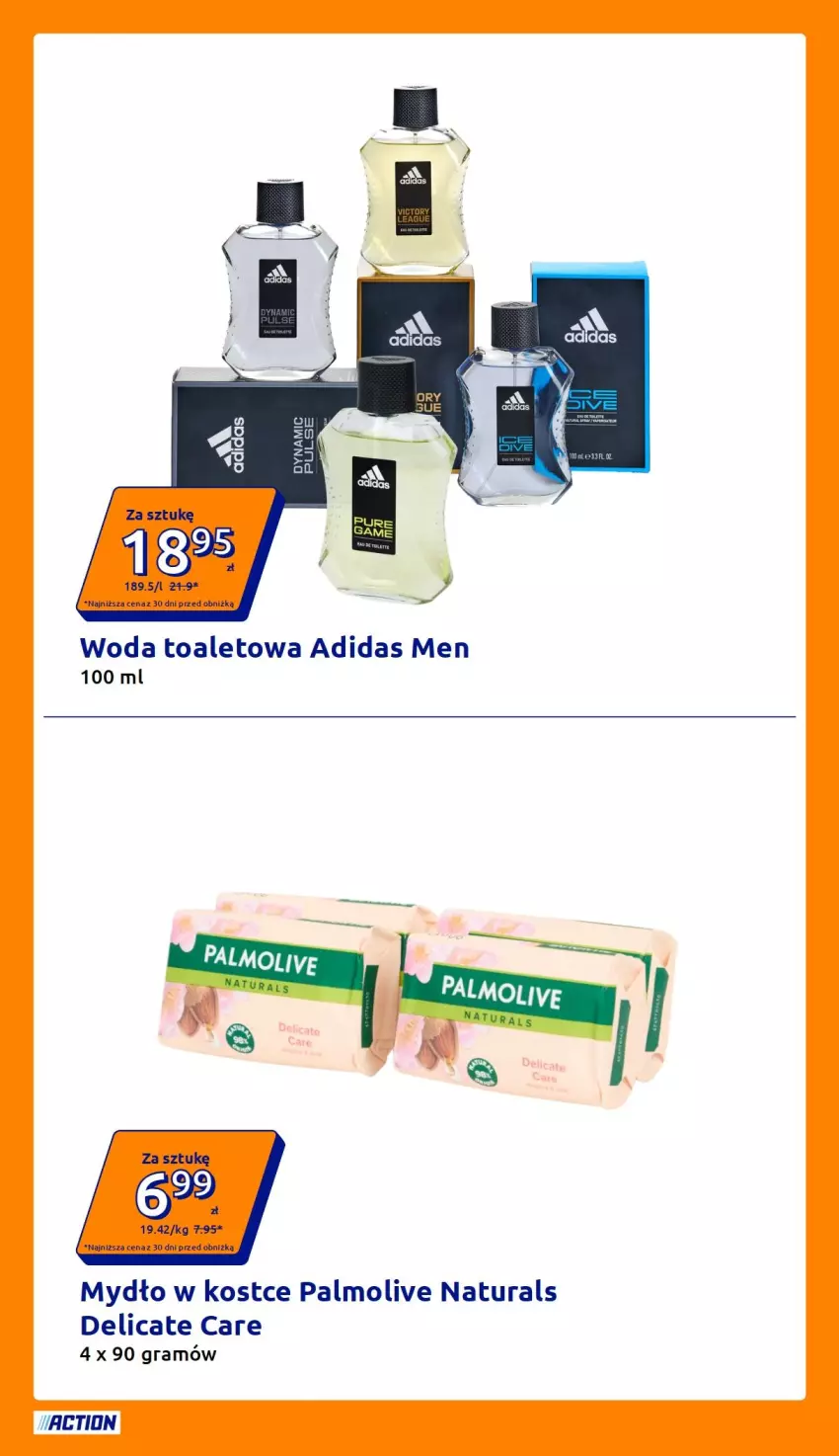 Gazetka promocyjna Action - Gazetka tydzień 32 2026 - ważna 05.08 do 11.08.2026 - strona 13 - produkty: Adidas, Gra, Mydło, Palmolive, Woda, Woda toaletowa