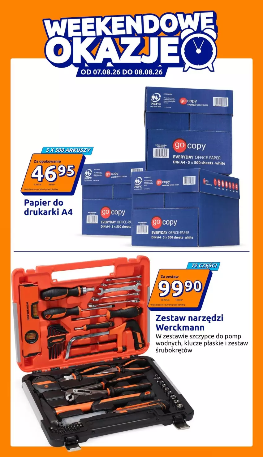 Gazetka promocyjna Action - Gazetka tydzień 32 2026 - ważna 05.08 do 11.08.2026 - strona 7 - produkty: Drukarki, Klucze płaskie, Papier, Szczypce, Zestaw narzędzi