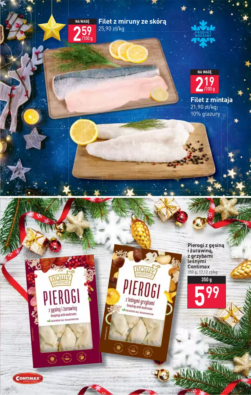 Gazetka promocyjna Stokrotka - Supermarket - ważna 22.12 do 28.12.2021 - strona 11 - produkty: Filet z mintaja, Lazur, Mintaj, Pierogi