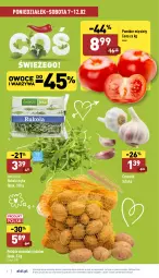 Gazetka promocyjna Aldi - Pełny katalog - Gazetka - ważna od 12.02 do 12.02.2022 - strona 2 - produkty: Warzywa, Czosnek, Rukola, Ziemniaki, Owoce