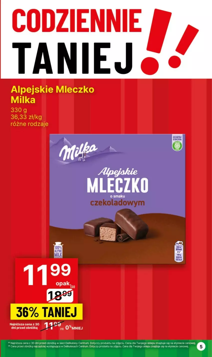 Gazetka promocyjna Delikatesy Centrum - Dyskontowe ceny w Delikatesach Centrum - ważna 15.02 do 21.02.2024 - strona 5 - produkty: Milka, Mleczko, Rum