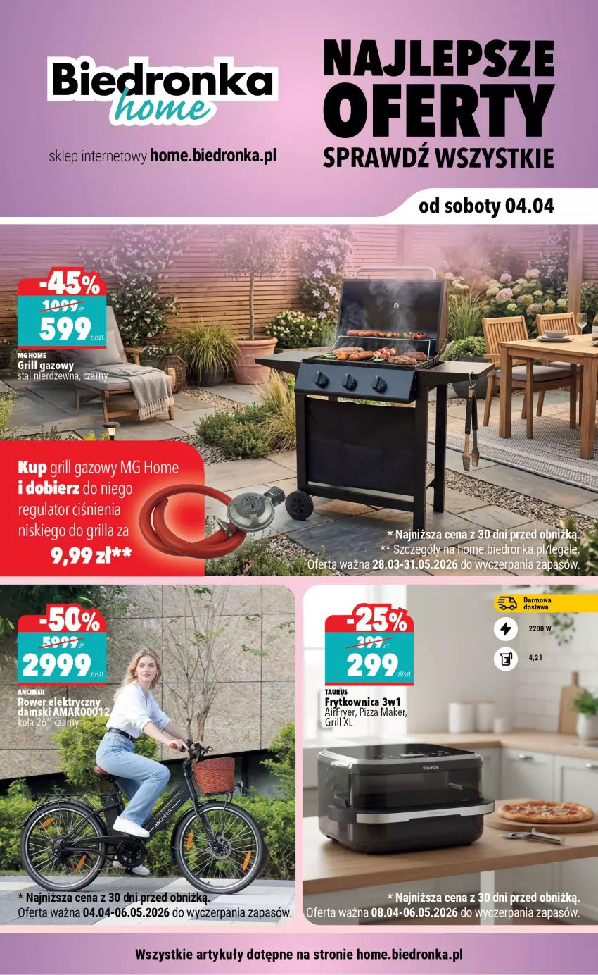 Gazetka promocyjna Biedronka - Home - ważna 04.04 do 11.04.2026 - strona 1 - produkty: Grill, Grill gazowy, Pizza