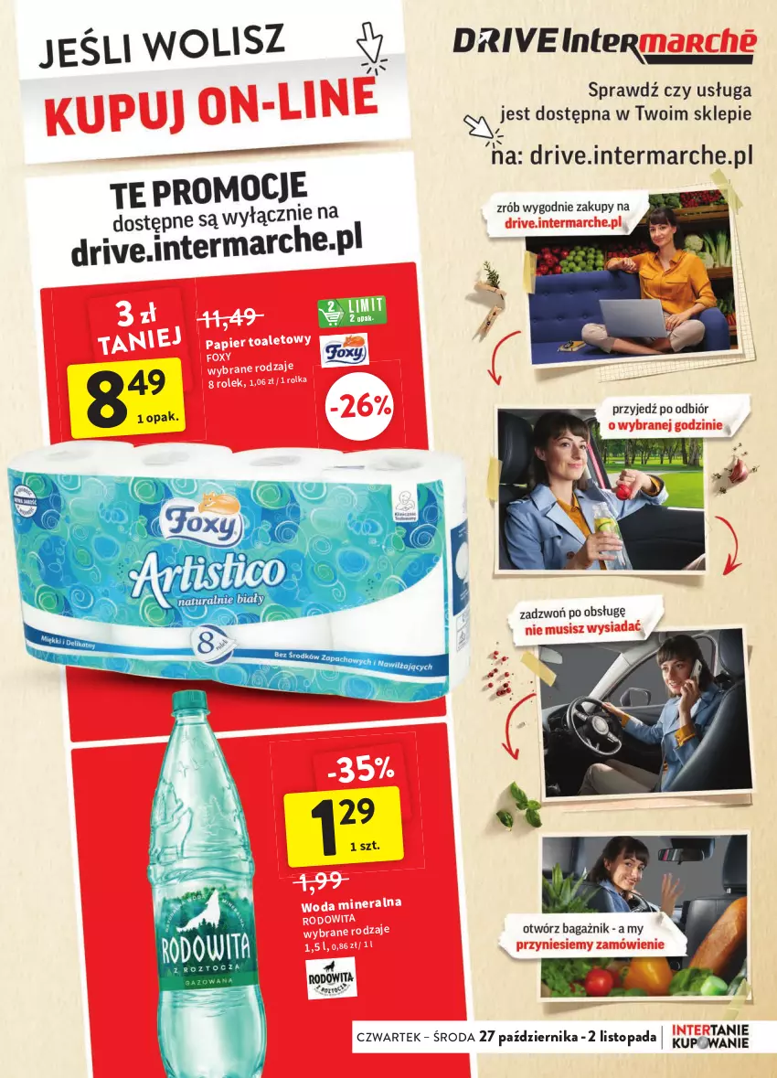 Gazetka promocyjna Intermarche - Gazetka Intermarche - ważna 27.10 do 02.11.2022 - strona 15 - produkty: Foxy, Papier, Top, Woda, Woda mineralna