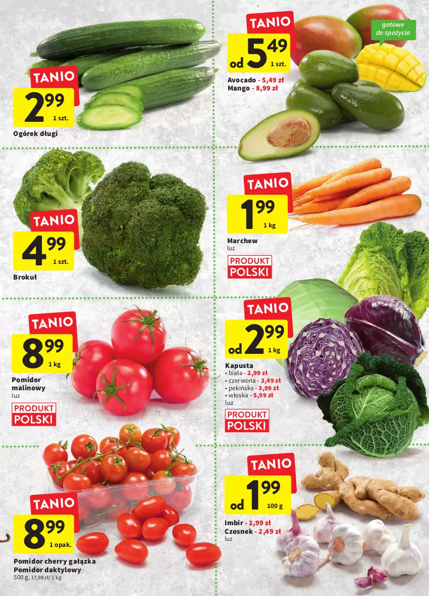 Gazetka promocyjna Intermarche - Gazetka Intermarche - ważna 27.10 do 02.11.2022 - strona 17 - produkty: Avocado, Czosnek, Imbir, Mango, Ogórek, Pomidor malinowy