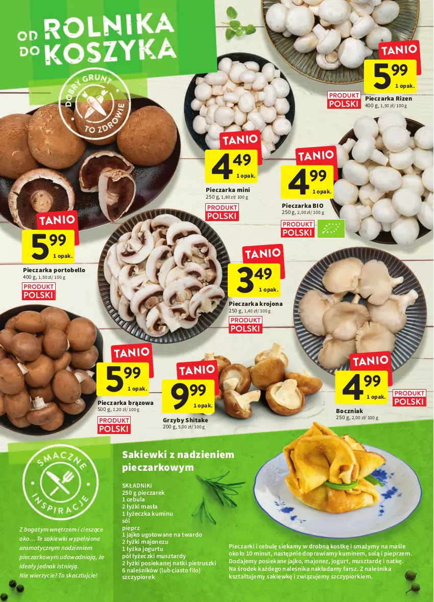 Gazetka promocyjna Intermarche - Gazetka Intermarche - ważna 27.10 do 02.11.2022 - strona 18 - produkty: Bell, Boczniak, Cebula, Fa, Grzyby, Jogurt, Kosz, Majonez, Mus, Piec, Pieczarka, Pieprz, Por, Portobello, Sól