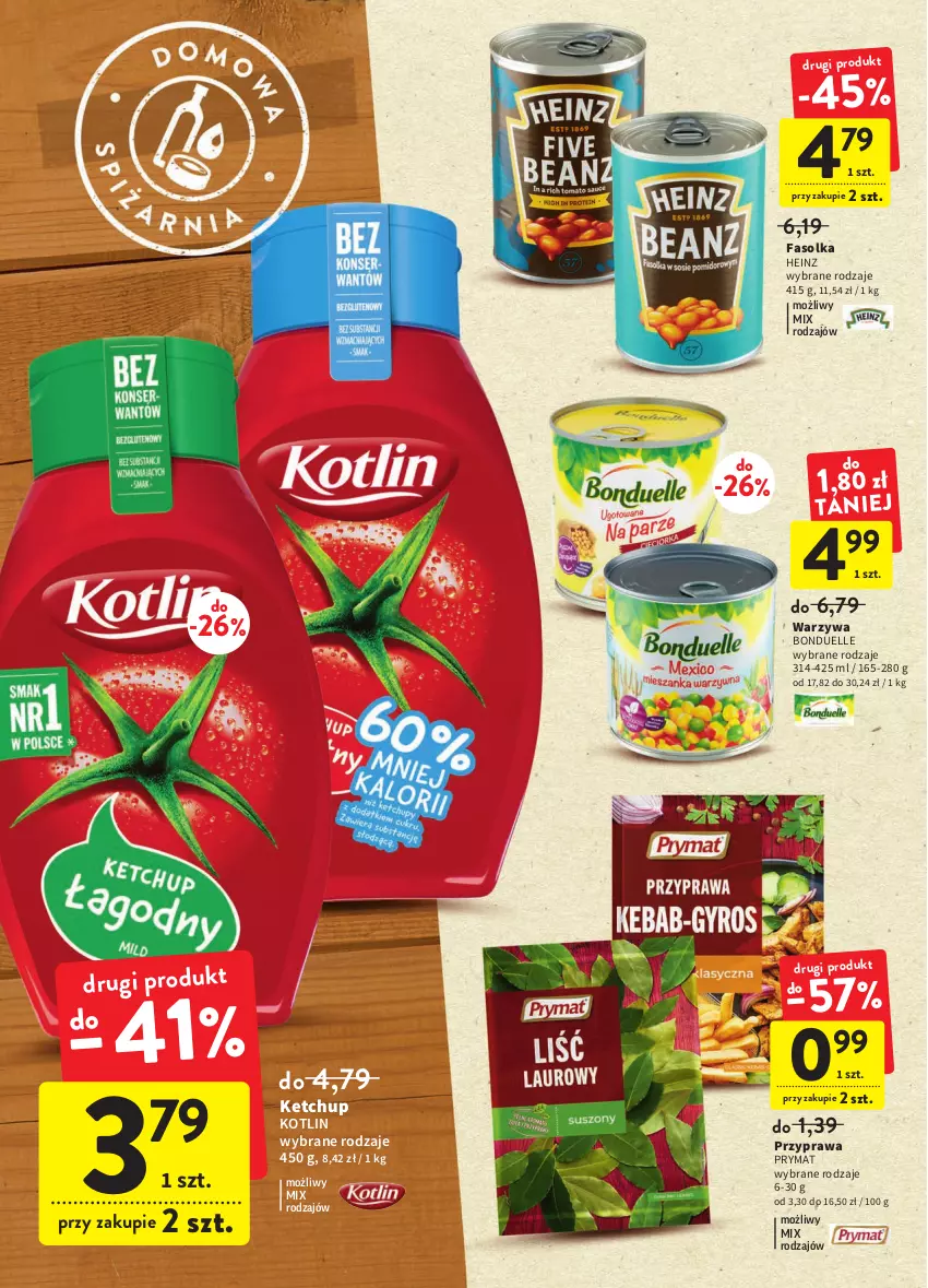 Gazetka promocyjna Intermarche - Gazetka Intermarche - ważna 27.10 do 02.11.2022 - strona 32 - produkty: Bonduelle, Fa, Heinz, Ketchup, Kotlin, Prymat, Warzywa