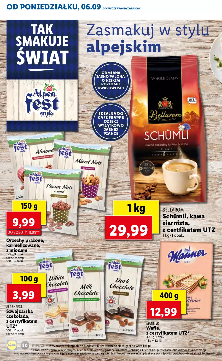 Gazetka promocyjna Lidl - KATALOG Z OFERTĄ ALPENFEST - ważna 06.09 do 10.09.2021 - strona 15 - produkty: Bell, Bella, Cars, Czekolada, Kawa, Kawa ziarnista, Wafle