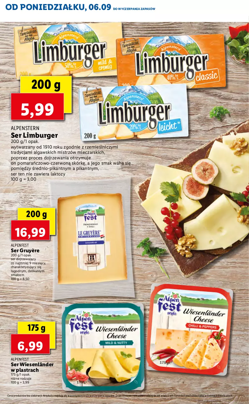 Gazetka promocyjna Lidl - KATALOG Z OFERTĄ ALPENFEST - ważna 06.09 do 10.09.2021 - strona 8 - produkty: Burger, LG, Limburger, Ser