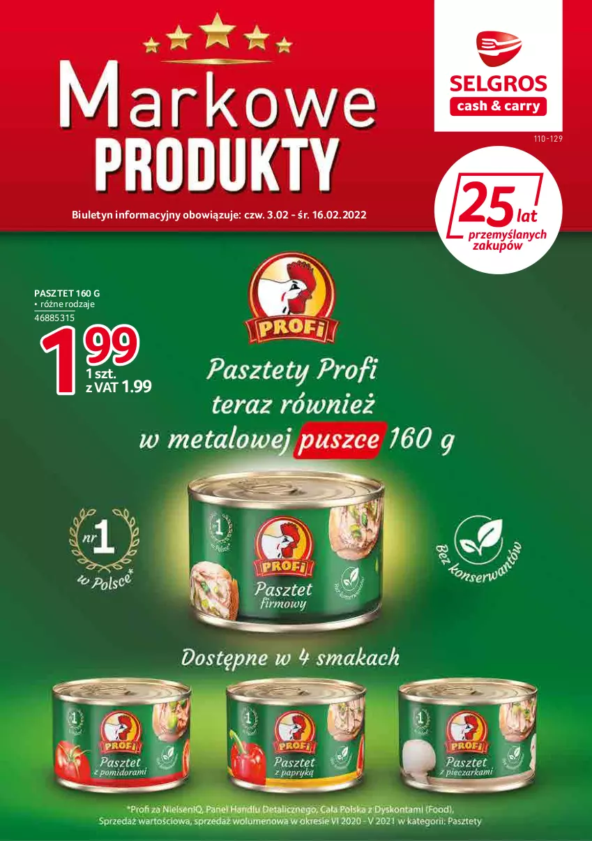 Gazetka promocyjna Selgros - Katalog Markowe Produkty - ważna 03.02 do 16.02.2022 - strona 1 - produkty: Pasztet