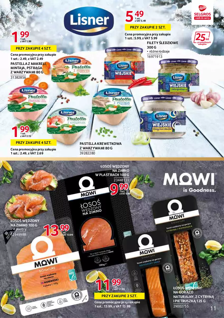 Gazetka promocyjna Selgros - Katalog Markowe Produkty - ważna 03.02 do 16.02.2022 - strona 11 - produkty: Mintaj, Pastella, Pstrąg, Warzywa