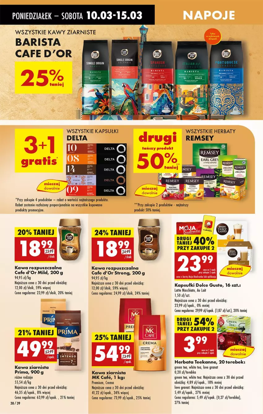 Gazetka promocyjna Biedronka - Od Poniedziałku - ważna 10.03 do 15.03.2025 - strona 44 - produkty: Chia, Cytryny, Dolce Gusto, Gra, Granat, Herbata, Kawa, Kawa rozpuszczalna, Kawa ziarnista, LG, Por, Prima, Teekanne, Torebka