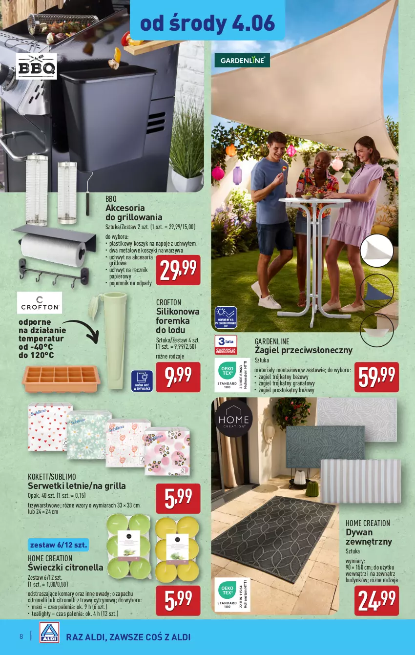 Gazetka promocyjna Aldi - Artykuły przemysłowe i tekstylia - ważna 04.06 do 07.06.2025 - strona 8 - produkty: Dywan, Gra, Granat, Grill, Kosz, Napoje, Papier, Pojemnik, Por, Ręcznik, Ser, Serwetki, Warzywa