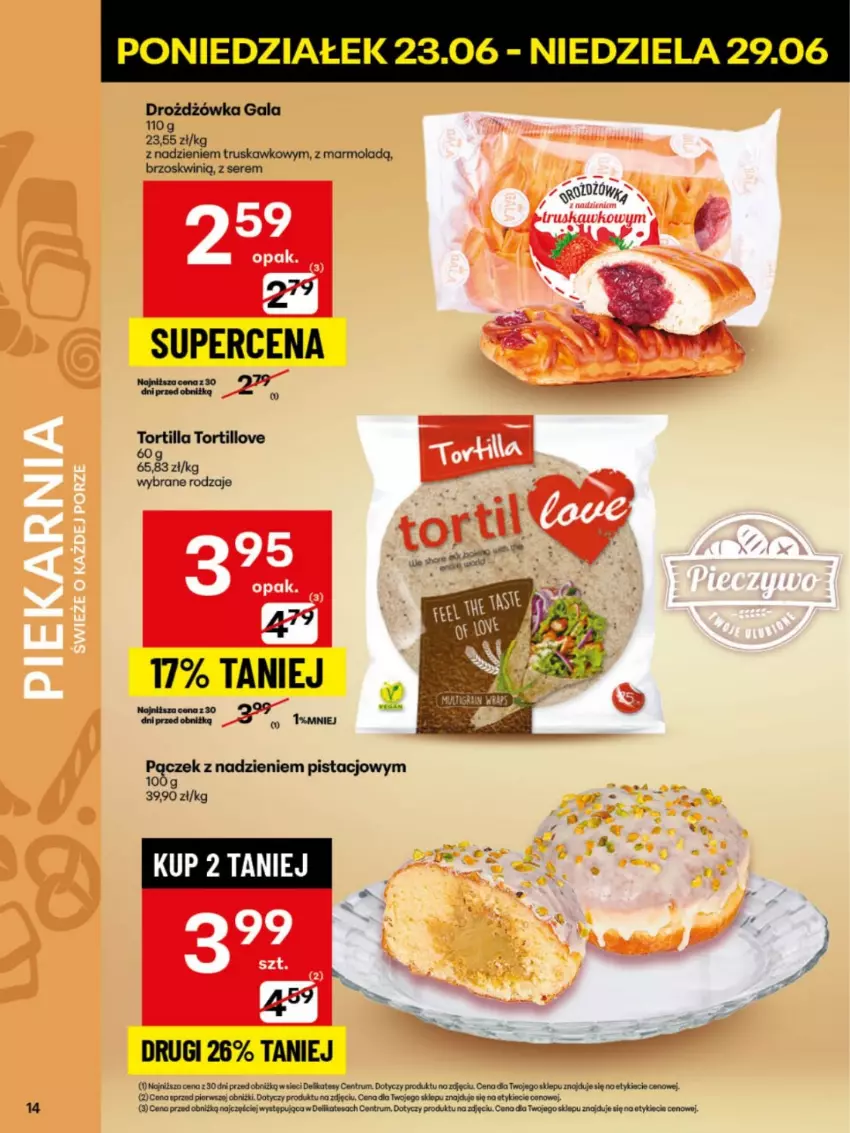 Gazetka promocyjna Delikatesy Centrum - Franczyza DC26 Poniedziałek - ważna 23.06 do 29.06.2025 - strona 14 - produkty: Gala, Rum, Ser, Tortilla
