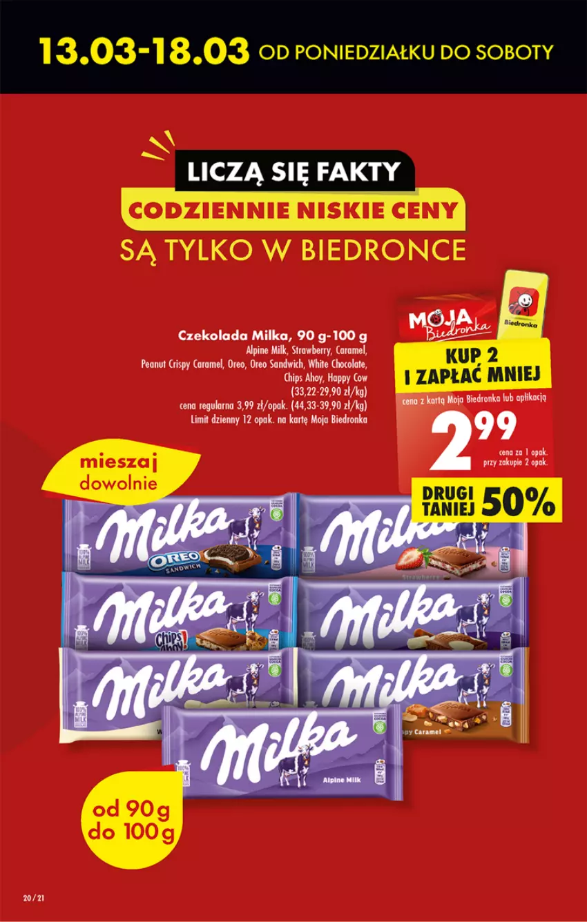 Gazetka promocyjna Biedronka - Gazetka - Biedronka.pl - ważna 13.03 do 18.03.2023 - strona 20 - produkty: Czekolada, Milka, Oreo